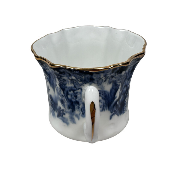 Vintage Hammersley Tea Cup 3" Blue White Victorian Gold Trim Bone China England - Picture 4 of 9